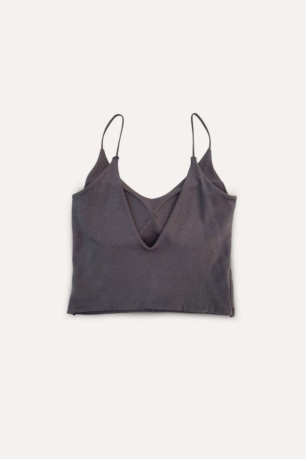 Lily V-Neck Spaghetti Strap Crop Top - Yan's Singapore