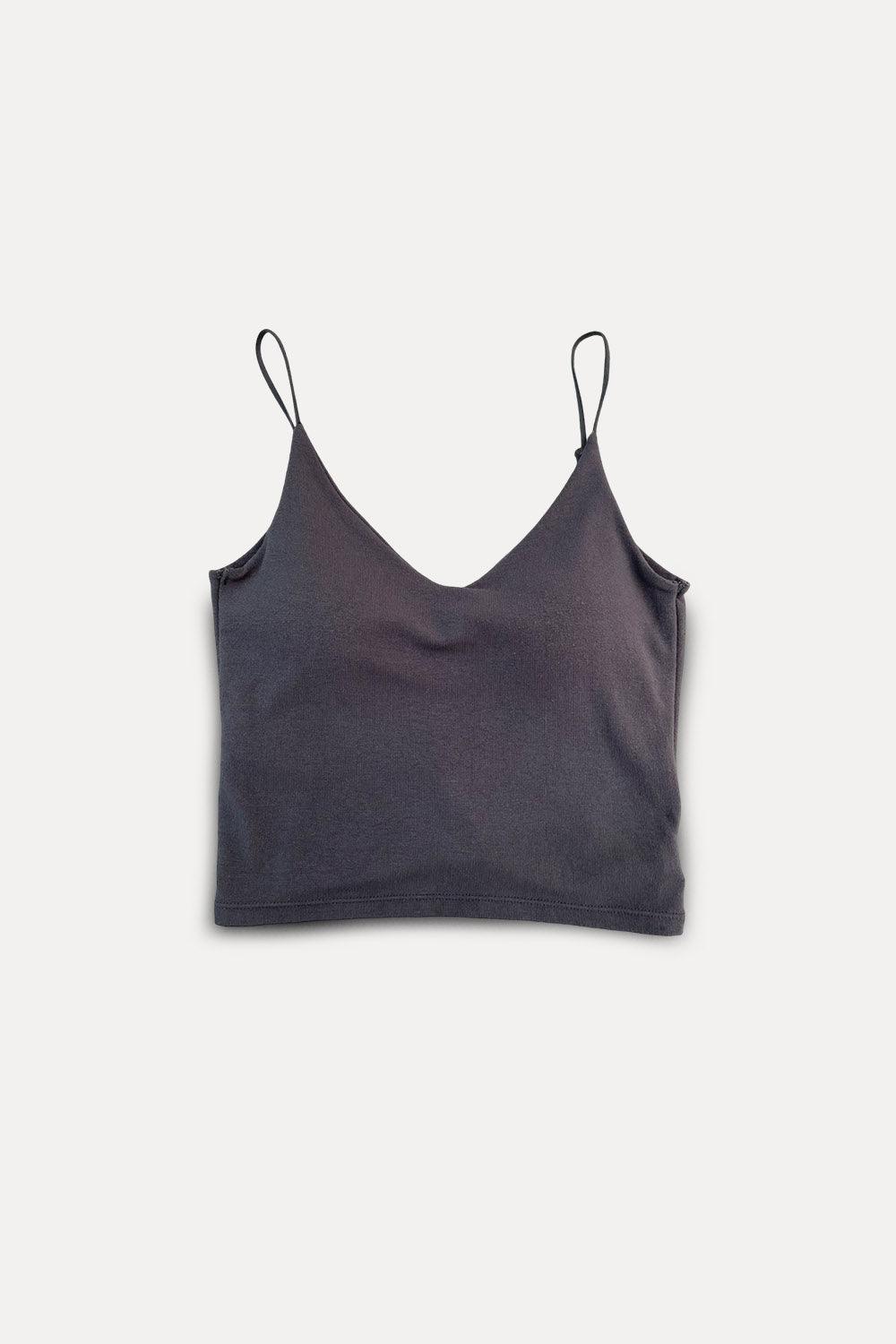 Lily V-Neck Spaghetti Strap Crop Top - Yan's Singapore