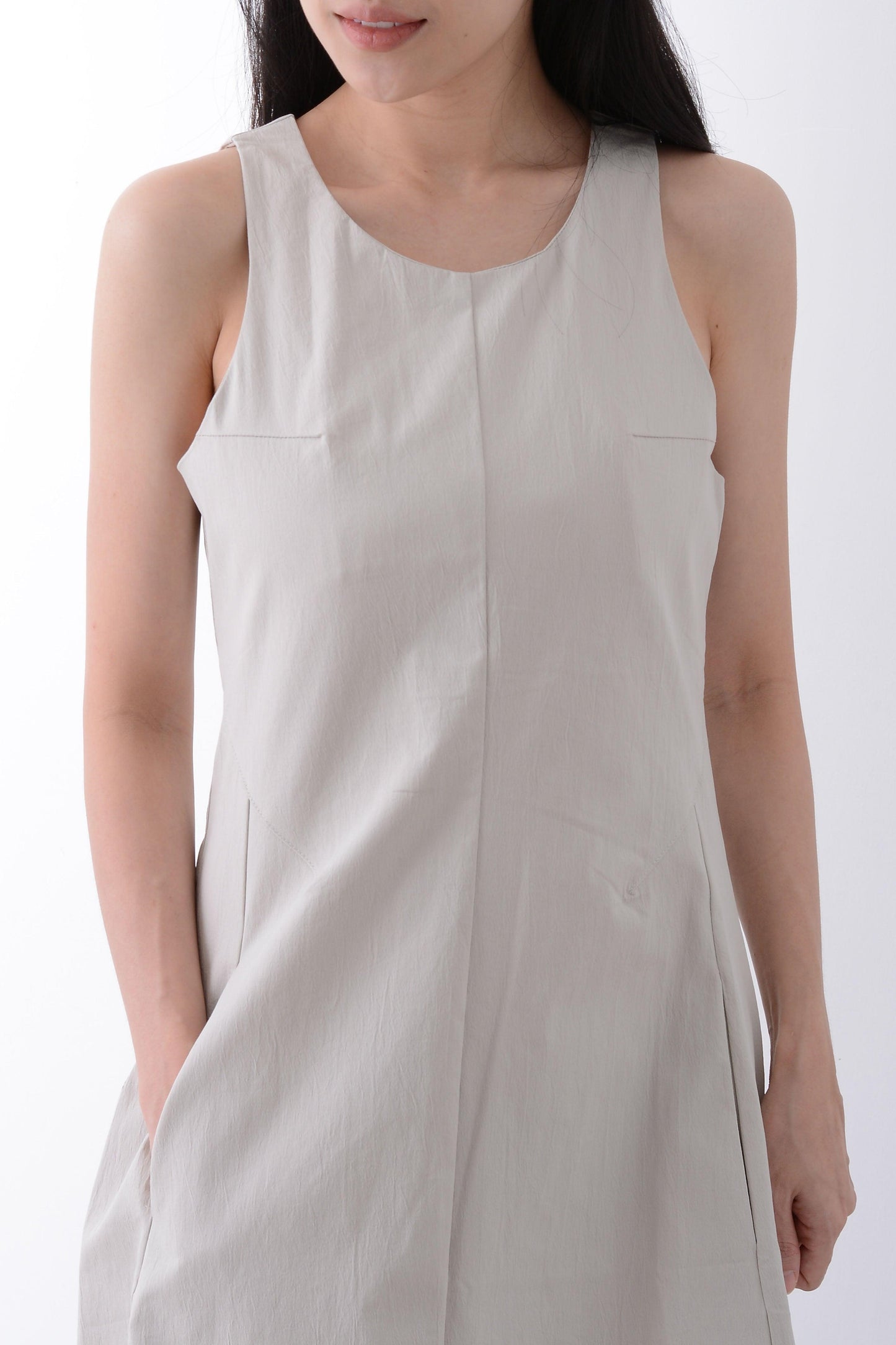 Sleeveless Mini Office Dress With Pocket - Yan's Singapore