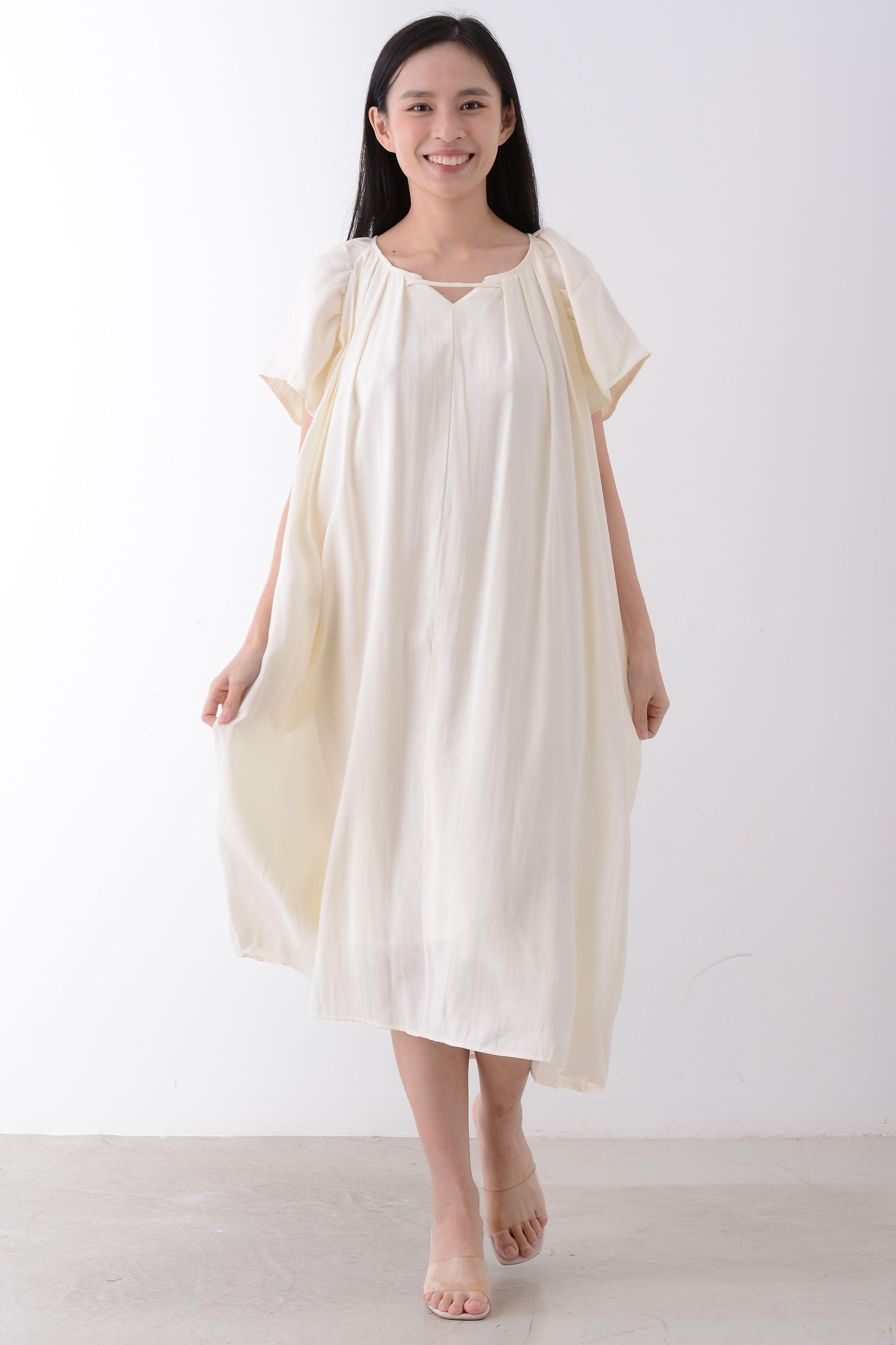 Puff Sleeve Maxi Dress - Yan's Singapore