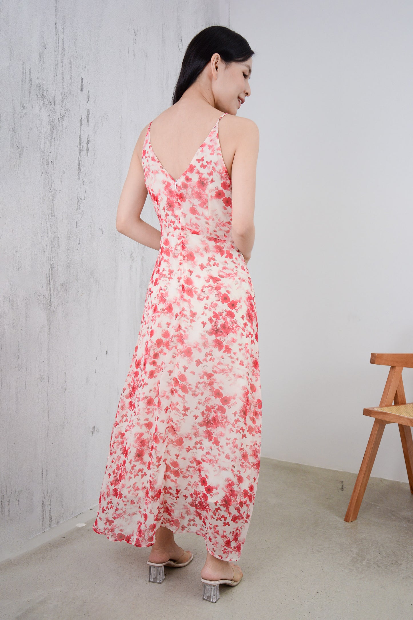 Lunar Floral Strappy Maxi Dress - Pink