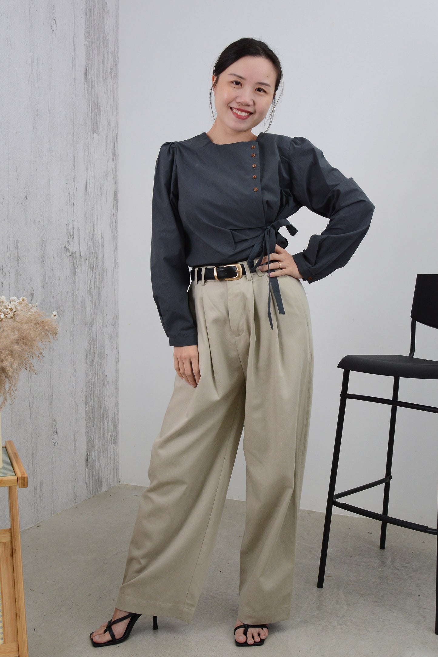 Wide-Leg Trousers With Belt