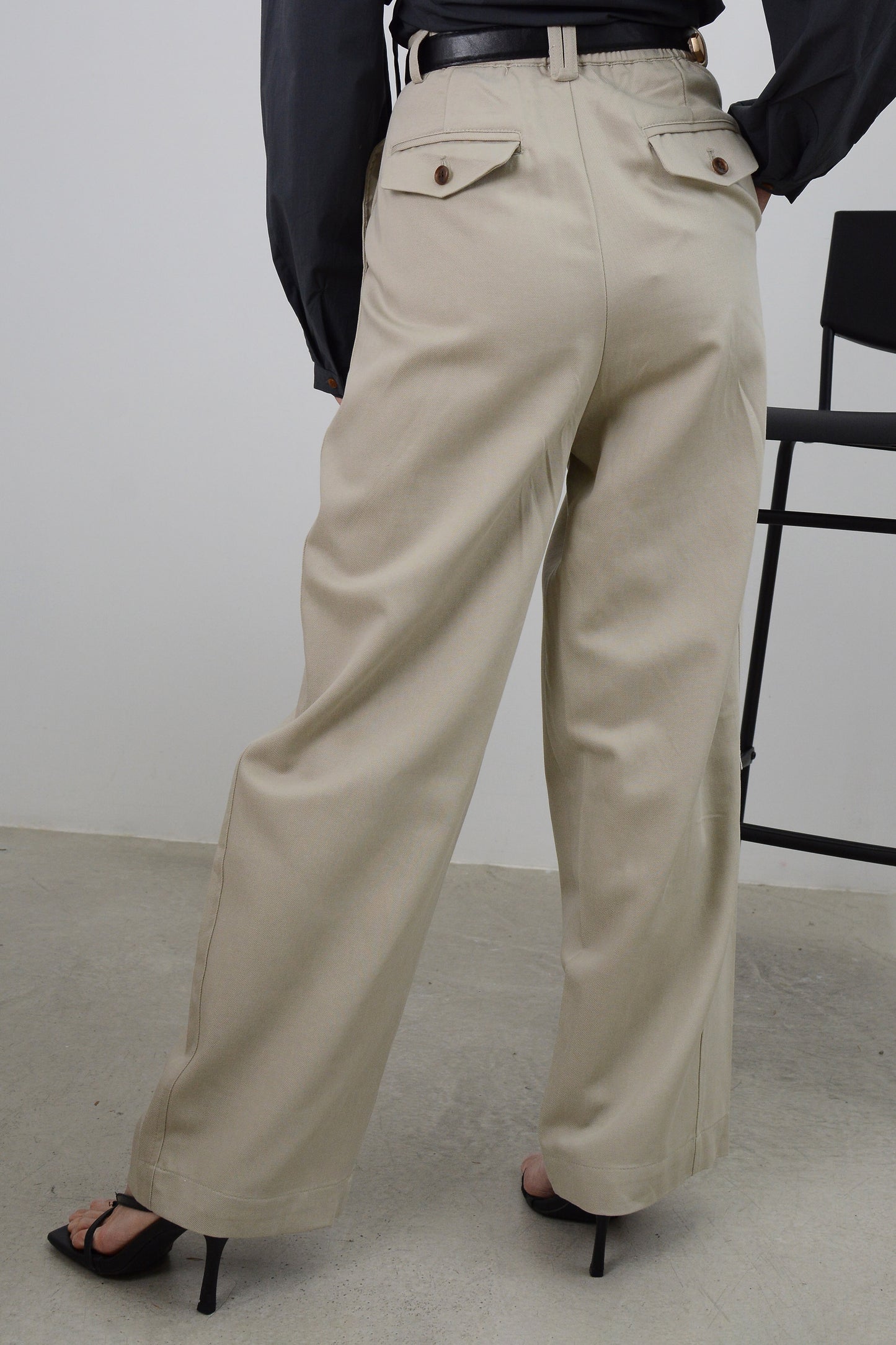 Wide-Leg Trousers With Belt