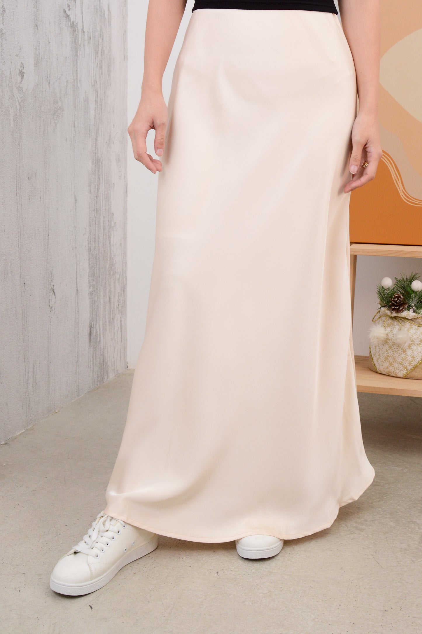 Satin Column Skirt