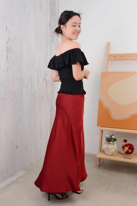 Satin Column Skirt